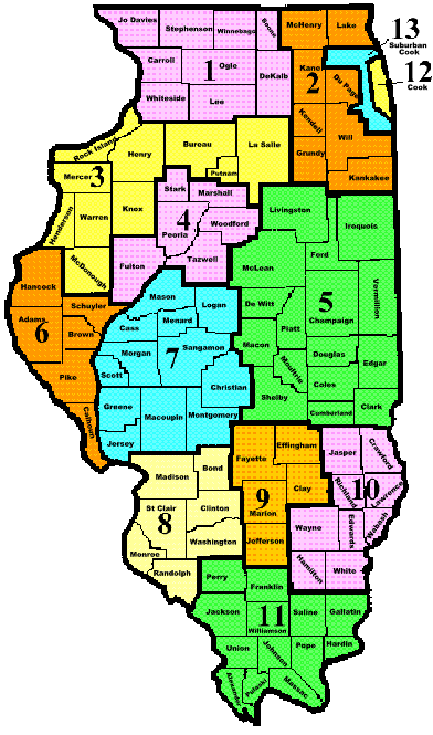 Map of Illinois Service Areas image